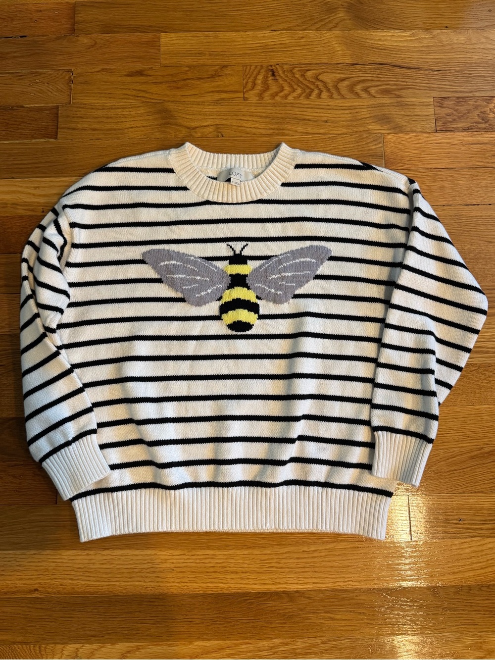 LOFT Striped Bee Crewneck Sweater M